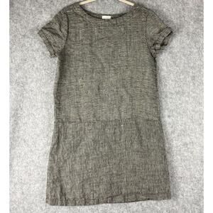 Garnet Hill 100% Linen Shift Dress Womens 4 Striped Coastal Lagenlook Minimal